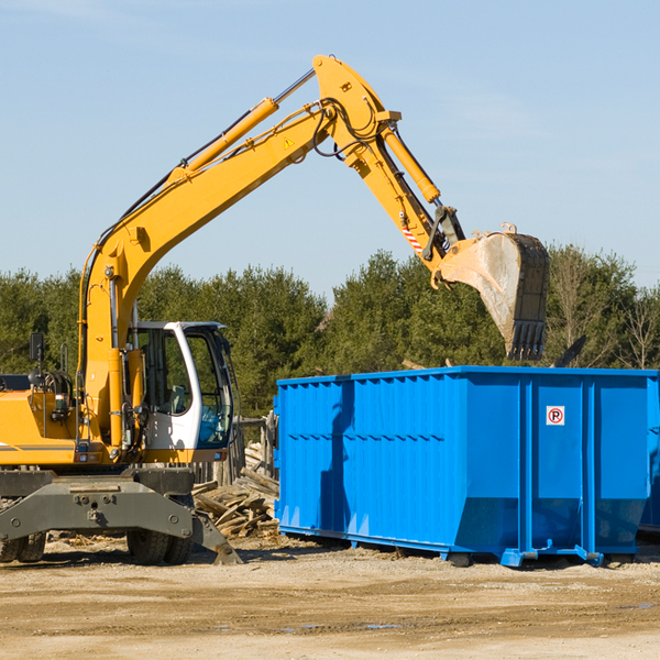 are there any restrictions on where a residential dumpster can be placed in Malvern